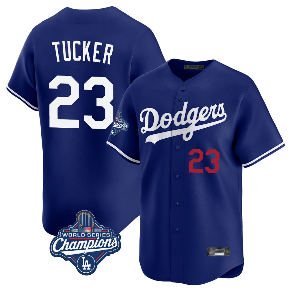 Kooe LA.Dodgers #23 Kyle Tucker Player Royal World Series Meet Limited Home Stitched Jerseys