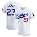 Kooe LA.Dodgers #23 Kyle Tucker Player White Limited Elite Home Stitched Jerseys