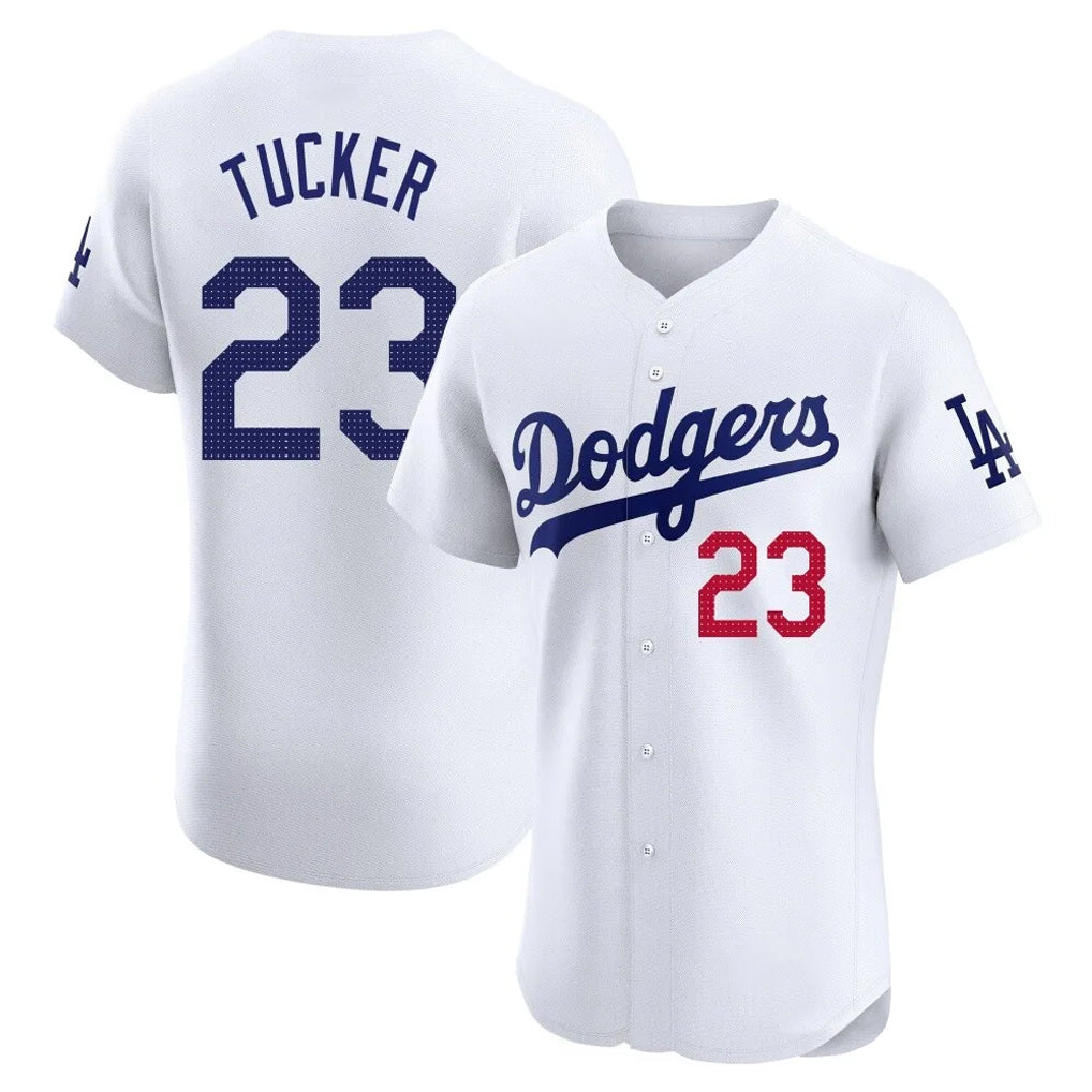 Kooe LA.Dodgers #23 Kyle Tucker Player White Limited Elite Home Stitched Jerseys