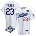 Kooe LA.Dodgers #23 Kyle Tucker Player White World Series Home Game Stitched Jerseys