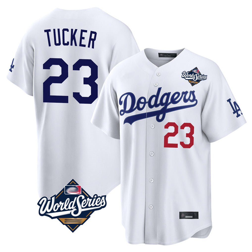 Kooe LA.Dodgers #23 Kyle Tucker Player White World Series Home Game Stitched Jerseys
