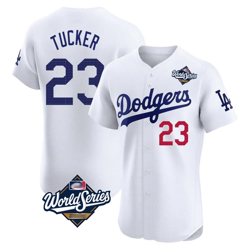 Kooe LA.Dodgers #23 Kyle Tucker Player White World Series Limited Elite Home Stitched Jerseys