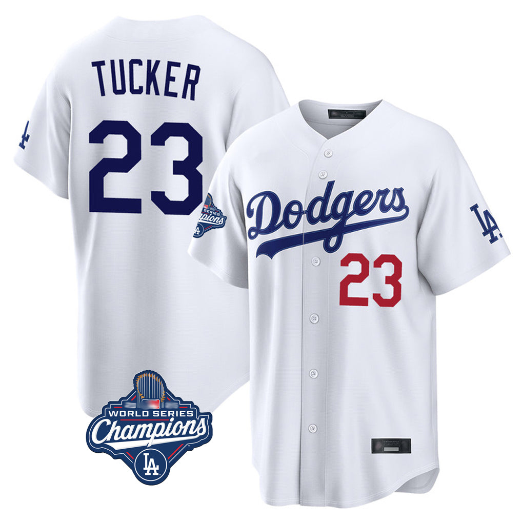 Kooe LA.Dodgers #23 Kyle Tucker Player White World Series Meet Home Game Stitched Jerseys