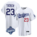 Kooe LA.Dodgers #23 Kyle Tucker Player White World Series Meet Home Game Stitched Jerseys