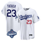 Kooe LA.Dodgers #23 Kyle Tucker Player White World Series Meet Home Game Stitched Jerseys