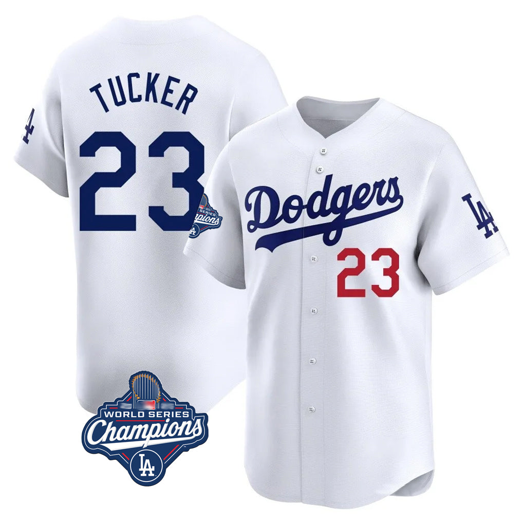 Kooe LA.Dodgers #23 Kyle Tucker Player White World Series Meet Limited Home Stitched Jerseys