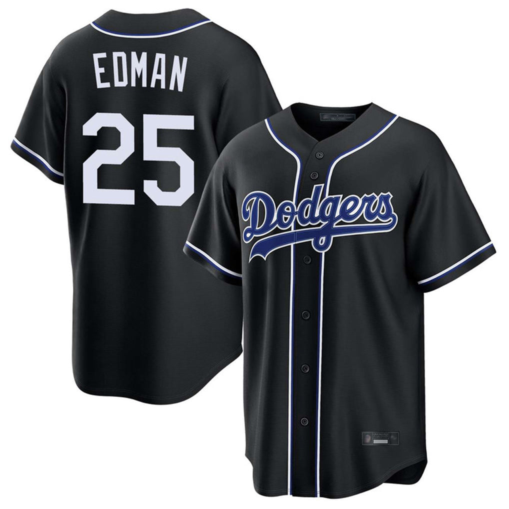 Kooe LA.Dodgers #25 Tommy Edman Player Black Carbon Limited Home Stitched Jerseys