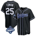 Kooe LA.Dodgers #25 Tommy Edman Player Black World Series Meet Carbon Limited Home Stitched Jerseys