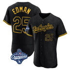 Kooe LA.Dodgers #25 Tommy Edman Player Black World Series Meet Snake Skin City Limited Elite Home Stitched Jerseys