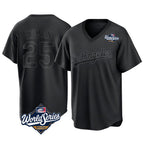 Kooe LA.Dodgers #25 Tommy Edman Player Black World Series Pitch Fashion T-shirt Stitched Jerseys