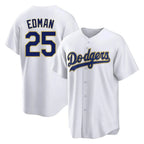 Kooe LA.Dodgers #25 Tommy Edman Player Gold White 2026 Collection Stadium Game Stitched Jerseys