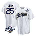 Kooe LA.Dodgers #25 Tommy Edman Player Gold White World Series 2026 Collection Stadium Game Stitched Jerseys