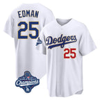 Kooe LA.Dodgers #25 Tommy Edman Player Gold White World Series Meet 2026 Collection Stadium Limited Stitched Jerseys