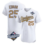 Kooe LA.Dodgers #25 Tommy Edman Player Gold World Series Limited Elite Home Stitched Jerseys