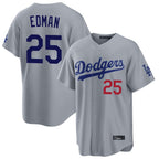 Kooe LA.Dodgers #25 Tommy Edman Player Gray Game Home Stitched Jerseys