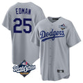 Kooe LA.Dodgers #25 Tommy Edman Player Gray World Series Game Stitched Jerseys