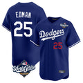 Kooe LA.Dodgers #25 Tommy Edman Player Royal World Series Limited Home Stitched Jerseys