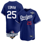 Kooe LA.Dodgers #25 Tommy Edman Player Royal World Series Limited Home Stitched Jerseys