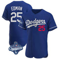 Kooe LA.Dodgers #25 Tommy Edman Player Royal World Series Meet Limited Elite Home Stitched Jerseys