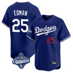 Kooe LA.Dodgers #25 Tommy Edman Player Royal World Series Meet Limited Home Stitched Jerseys