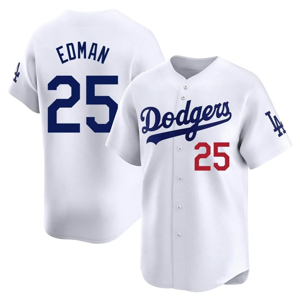 Kooe LA.Dodgers #25 Tommy Edman Player White Limited Home Stitched Jerseys
