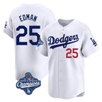 Kooe LA.Dodgers #25 Tommy Edman Player White World Series Meet Limited Home Stitched Jerseys
