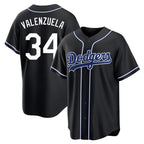 Kooe LA.Dodgers #34 Fernando Valenzuela Player Black Carbon Limited Home Stitched Jerseys