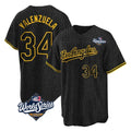 Kooe LA.Dodgers #34 Fernando Valenzuela Player Black World Series Snake Skin City Game Home Stitched Jerseys