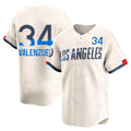 Kooe LA.Dodgers #34 Fernando Valenzuela Player Cream City Connect Limited Home Stitched Jerseys
