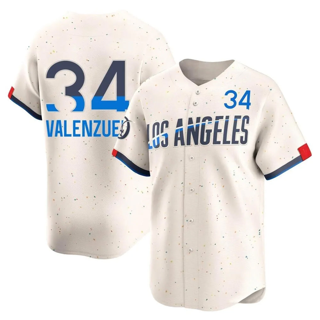 Kooe LA.Dodgers #34 Fernando Valenzuela Player Cream City Connect Limited Home Stitched Jerseys