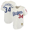 Kooe LA.Dodgers #34 Fernando Valenzuela Player Cream Throwback Vapor Limited Stitched Jerseys