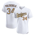 Kooe LA.Dodgers #34 Fernando Valenzuela Player Gold Limited Elite Home Stitched Jerseys