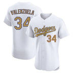 Kooe LA.Dodgers #34 Fernando Valenzuela Player Gold Limited Elite Home Stitched Jerseys