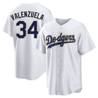 Kooe LA.Dodgers #34 Fernando Valenzuela Player Gold White 2026 Collection Stadium Game Stitched Jerseys