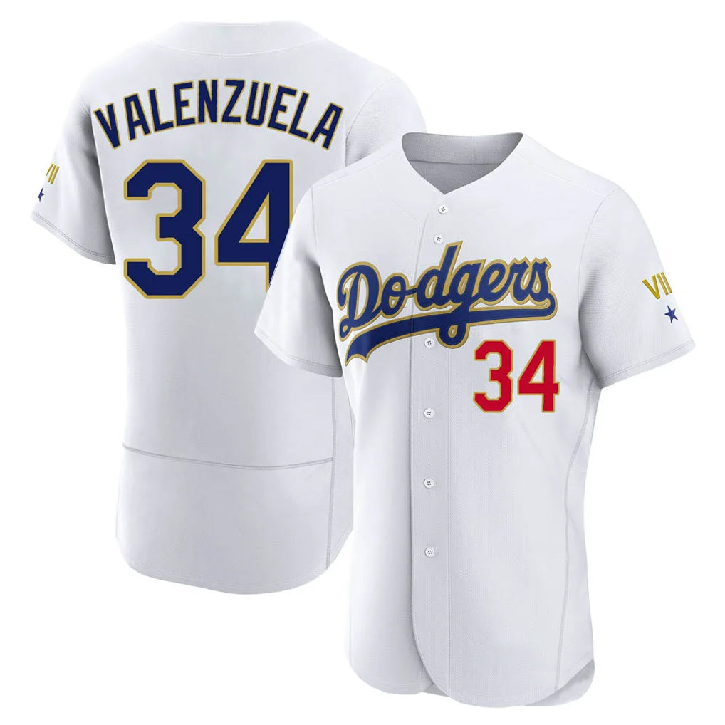 Kooe LA.Dodgers #34 Fernando Valenzuela Player Gold White 2026 Collection Stadium Limited Elite Stitched Jerseys
