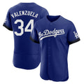 Kooe LA.Dodgers #34 Fernando Valenzuela Player Royal City Connect Elite Home Stitched Jerseys