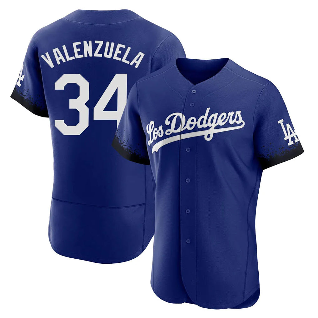 Kooe LA.Dodgers #34 Fernando Valenzuela Player Royal City Connect Elite Home Stitched Jerseys