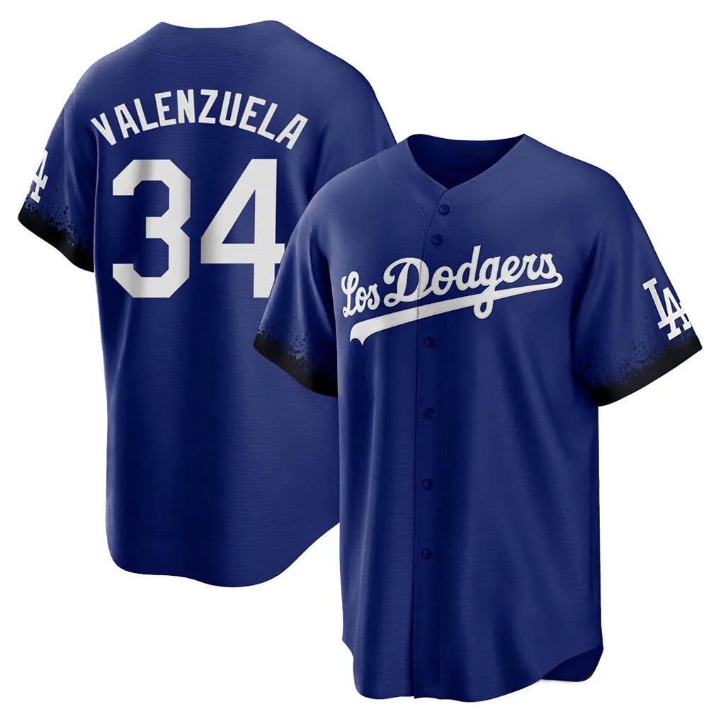 Kooe LA.Dodgers #34 Fernando Valenzuela Player Royal City Connect Home Game Stitched Jerseys