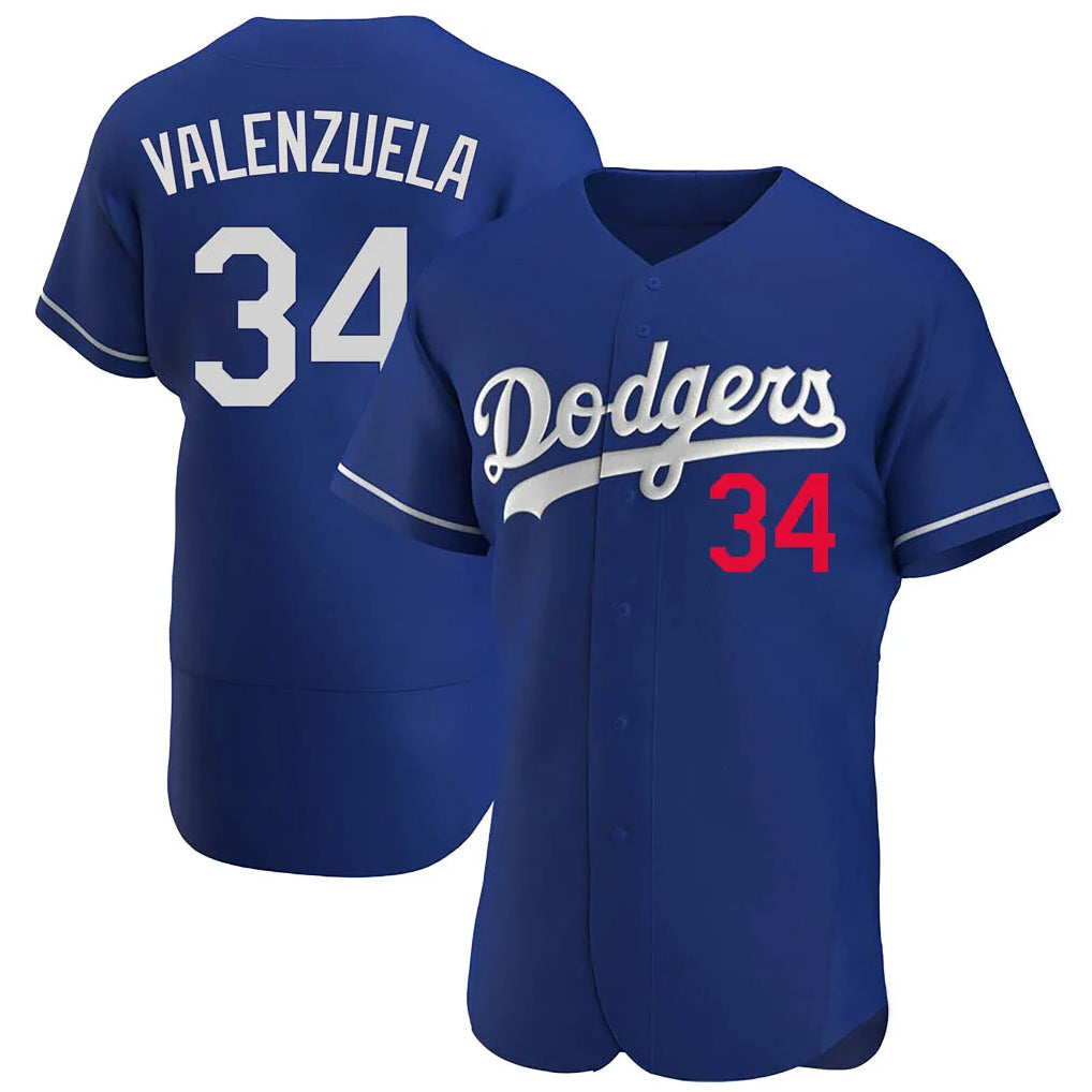 Kooe LA.Dodgers #34 Fernando Valenzuela Player Royal Limited Elite Home Stitched Jerseys