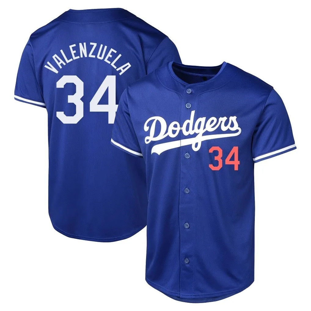 Kooe LA.Dodgers #34 Fernando Valenzuela Player Royal Limited World Series Stitched Jerseys
