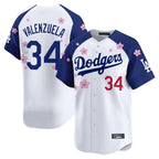 Kooe LA.Dodgers #34 Fernando Valenzuela Player White-Royal Tokyo Series Vapor Premier Limited Stitched Jerseys