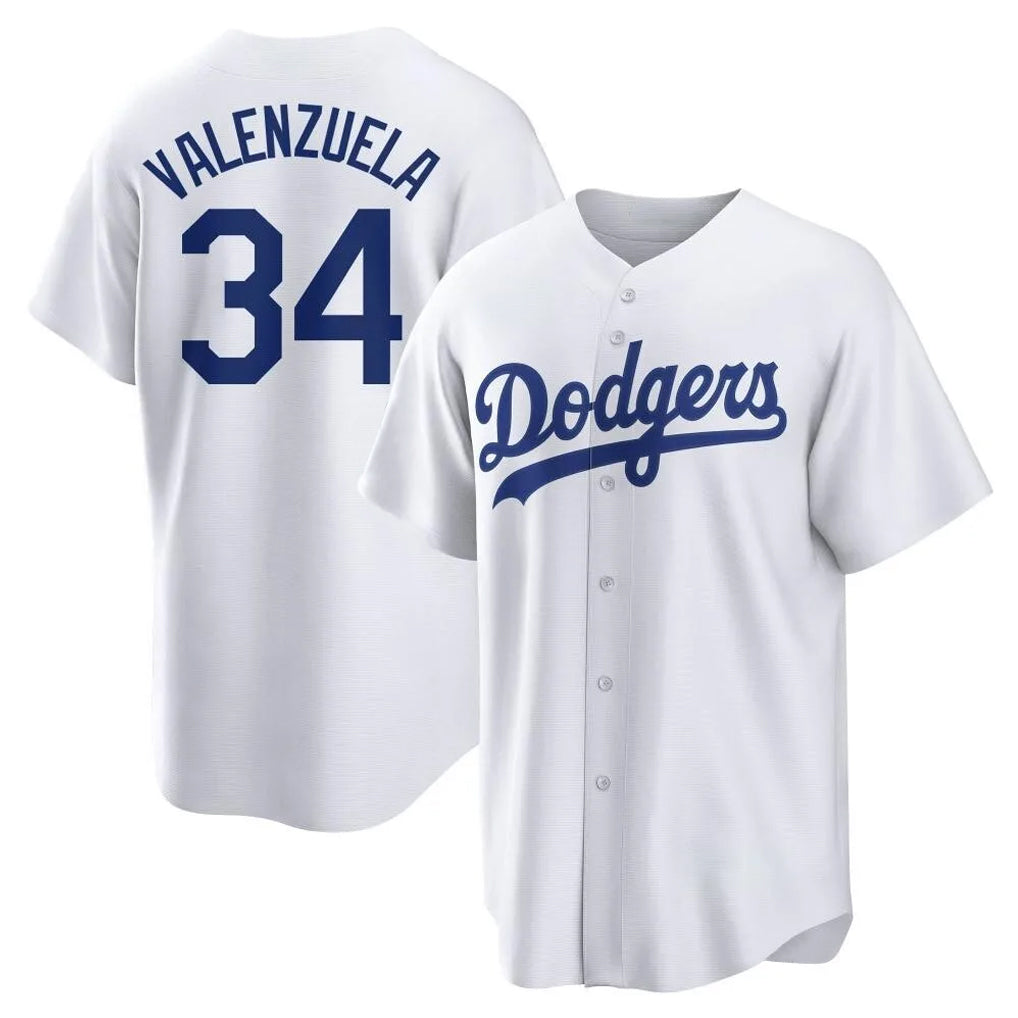 Kooe LA.Dodgers #34 Fernando Valenzuela Player White Game Home Stitched Jerseys