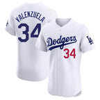 Kooe LA.Dodgers #34 Fernando Valenzuela Player White Limited Elite Home Stitched Jerseys