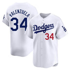 Kooe LA.Dodgers #34 Fernando Valenzuela Player White Limited Home Stitched Jerseys