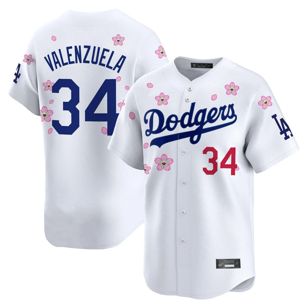 Kooe LA.Dodgers #34 Fernando Valenzuela Player White Tokyo Series Vapor Premier Limited Stitched Jerseys