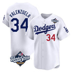 Kooe LA.Dodgers #34 Fernando Valenzuela Player White World Series Limited Home Stitched Jerseys