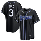 Kooe LA.Dodgers #3 Edwin D¨ªaz Player Black Carbon Limited Home Stitched Jerseys