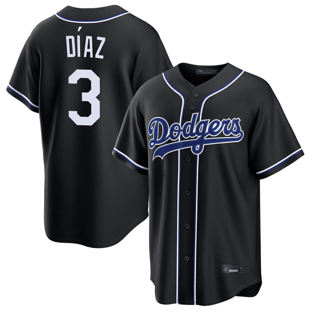 Kooe LA.Dodgers #3 Edwin D¨ªaz Player Black Carbon Limited Home Stitched Jerseys