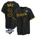 Kooe LA.Dodgers #3 Edwin D¨ªaz Player Black Gold World Series Limited Home Stitched Jerseys