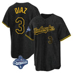 Kooe LA.Dodgers #3 Edwin D¨ªaz Player Black Gold World Series Meet Limited Home Stitched Jerseys